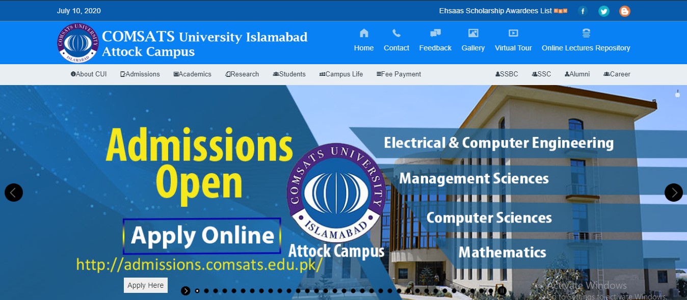Read more about the article COMSATS University Attock | COMSATS Admissions – 2021